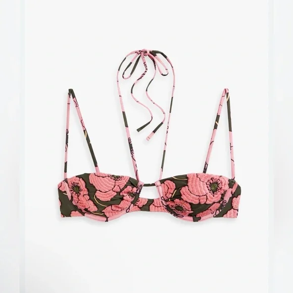 AGUA BY AGUA BENDITA Soya Botanica Rosa Embroidered Bikini Top NWT - Picture 4 of 16